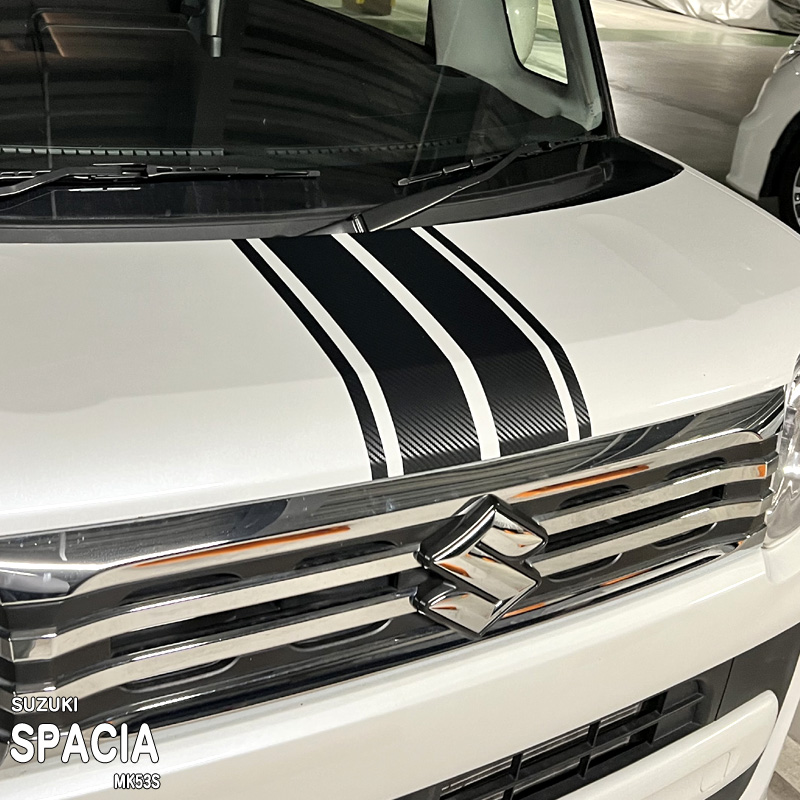 スペーシア MK53S レーシングストライプステッカー 施工イメージ