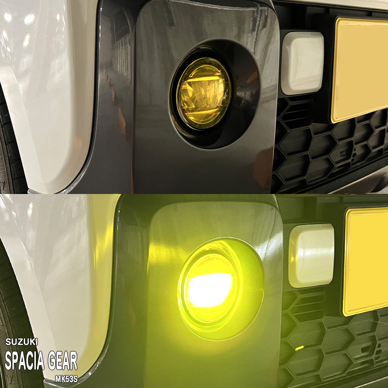 スペーシアギア MK53S フォグライトフィルム 施工イメージ